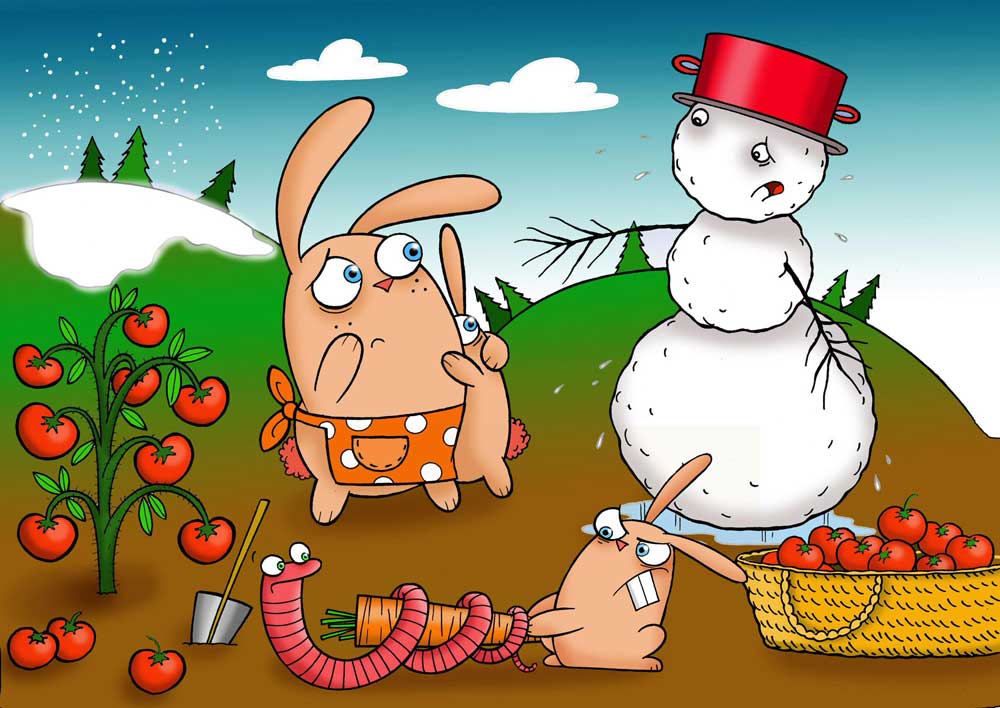 Snowman and Nyunya Illustration